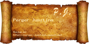 Perger Jusztina névjegykártya