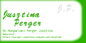 jusztina perger business card